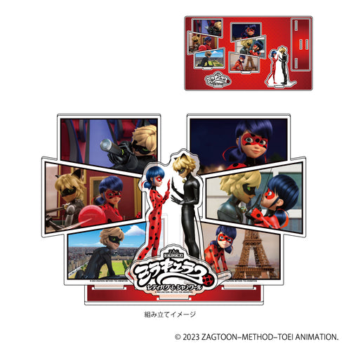 『ミラキュラス レディバグ&シャノワール』プレミアム アクリルジオラマプレート 01/コマ割りデザイン(場面写イラスト)