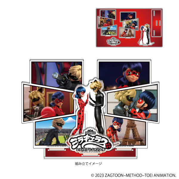 『ミラキュラス レディバグ&シャノワール』プレミアム アクリルジオラマプレート 01/コマ割りデザイン(場面写イラスト)
