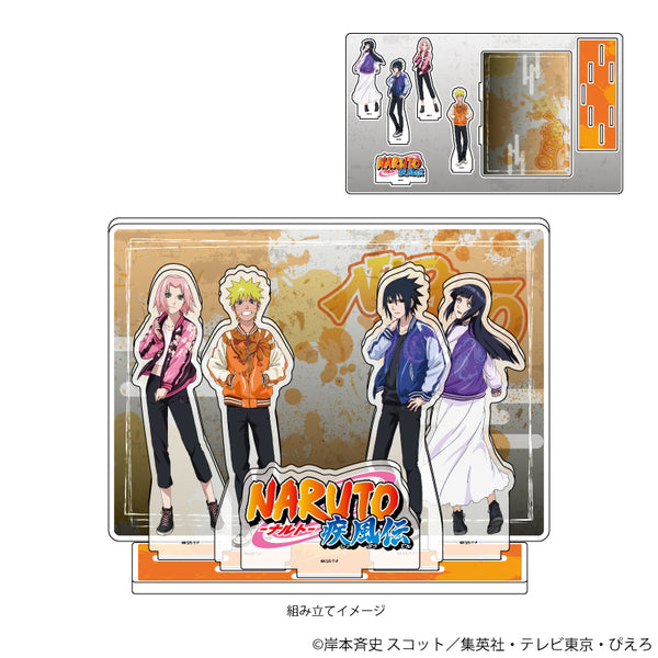 『NARUTO&BORUTO』プレミアム アクリルジオラマプレート 01/ナルト&サスケ&サクラ&ヒナタ スカジャンver. (描き下ろしイラスト)