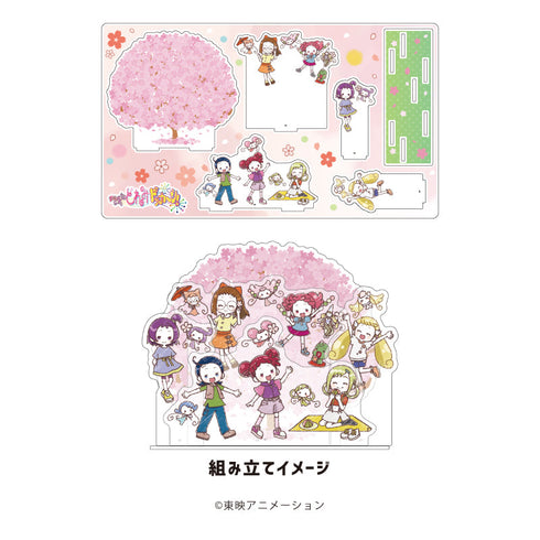 『おジャ魔女どれみドッカ~ン!』プレミアム アクリルジオラマプレート16/集合デザイン お花見ver.(グラフアートイラスト)
