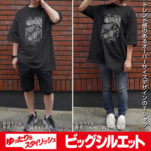 『ゲッターロボ』原作版 ゲッターロボ ミサイルマシンガンVer. ビッグシルエットTシャツ BLACK【202406再販】