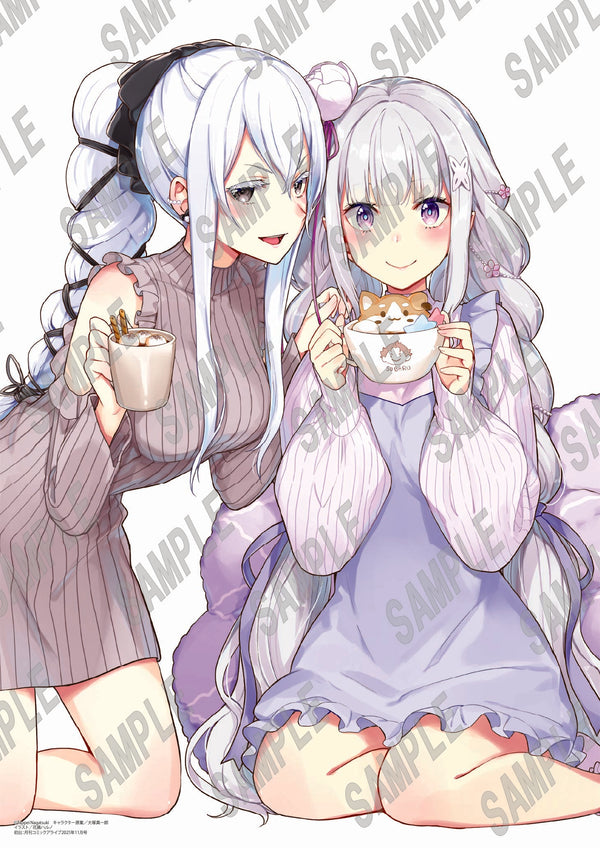 『Re:ゼロから始める異世界生活』B2タペストリー エミリア&エキドナ_花鶏ハルノ (C108)