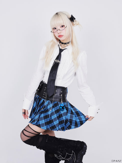 『しゅごキャラ!』QOOZA × しゅごキャラ! / チャーム付きレザーチェックスカート〔ミキモデル〕