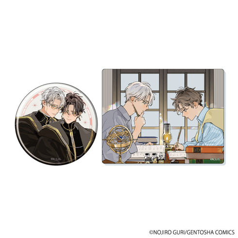 『金銀ささめくひみつは夜』缶バッジ&アクリルカードセット01/ミカド&アロイ(描き下ろしイラスト)