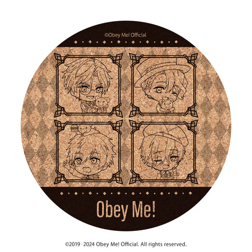 『Obey Me!』コルクコースター04/サタン&アスモデウス&ベルゼブブ&ベルフェゴール バレンタインver.(ミニキャライラスト)