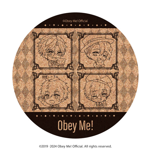 『Obey Me!』コルクコースター04/サタン&アスモデウス&ベルゼブブ&ベルフェゴール バレンタインver.(ミニキャライラスト)