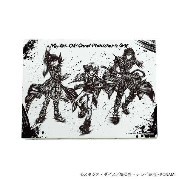 『遊☆戯☆王デュエルモンスターズGX』キャンバスボード03/遊城十代&万丈目準&ヘルカイザー亮(墨絵イラスト)