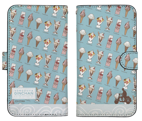 『銀魂』銀さんと糖分 総柄 手帳型スマホケース158
