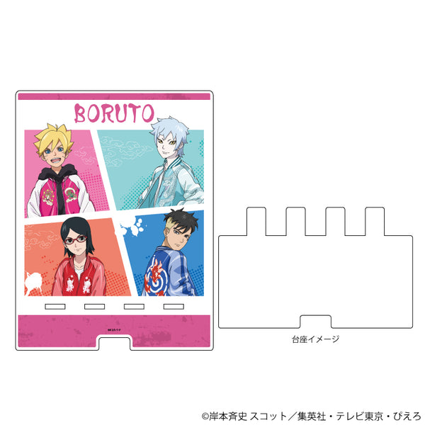 『NARUTO&BORUTO』デカスマキャラスタンド 03/ボルト&サラダ&ミツキ&カワキ スカジャンver.(描き下ろしイラスト)