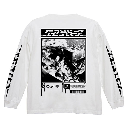 『ソニックフロンティア』 ビッグシルエットロングスリーブTシャツ WHITE【202405再販】