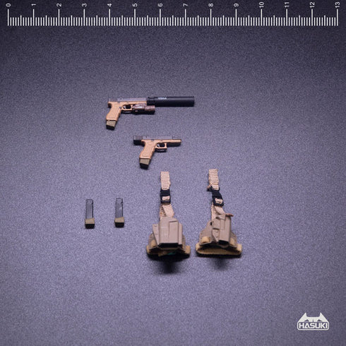 WM-01A ハンドガンセット コヨーテブラウン 1/12 アクションフィギュア用完成品オプションパーツ