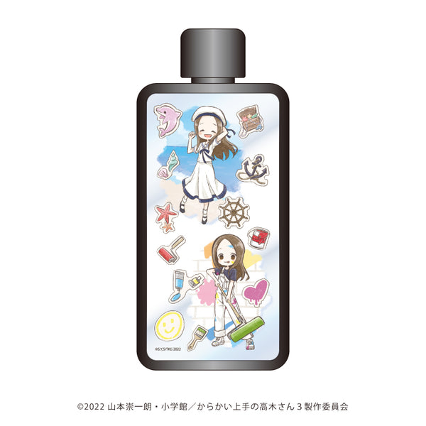 『からかい上手の高木さん』フレームスクエアボトル 01/散りばめデザイン マリンセーラー&ペンキ遊びver.(グラフアートイラスト)