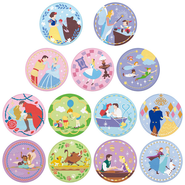 ディズニー』Disney Characters 刺繍缶バッジビスケット 12個