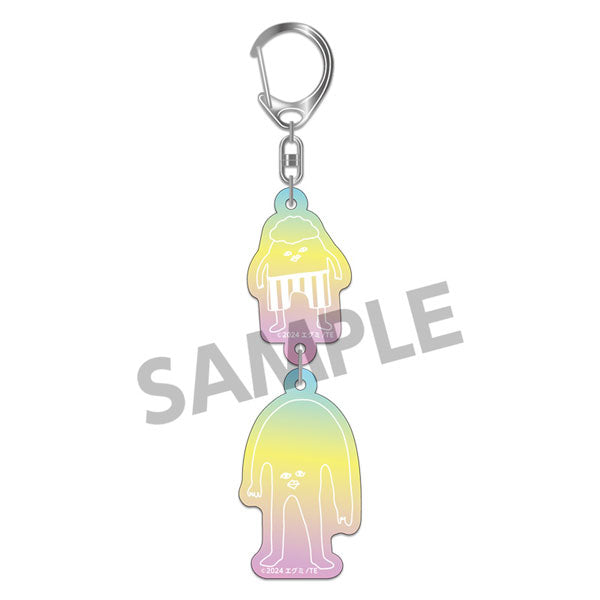 『エグミレガシー』オーロラアクリルキーホルダー うっかりハチべー&パーマ・ストライプ