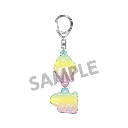 『エグミレガシー』オーロラアクリルキーホルダー ゴールデンレトリーバー&センター分け・チェック