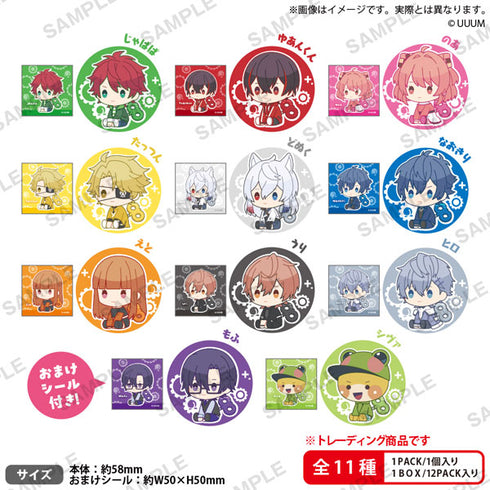 『カラフルピーチ』ぺたっとねじまき 刺繍缶バッジ BOXver. 12個入りBOX