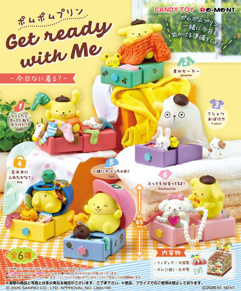 Sanrio Pom Pom Purin "Get Ready with Me - What Should I Wear Today?" 6-Piece Box Set