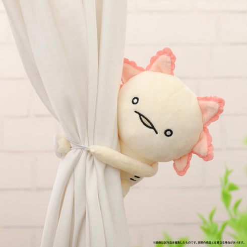 『人生はウーパールーパー』ぬいぐるみ カーテンクリップ