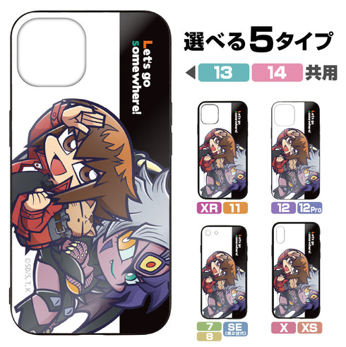 『遊☆戯☆王デュエルモンスターズGX』十代&ユベルお出かけ 強化ガラスiPhoneケース