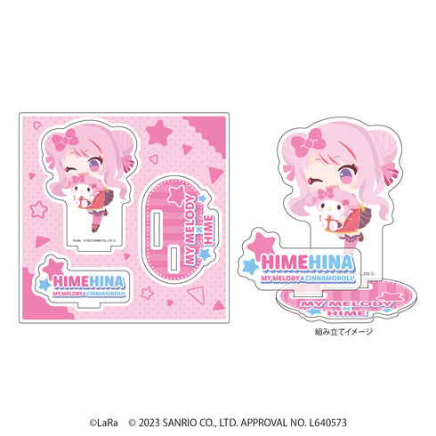 『ヒメヒナ×マイメロディ&シナモロール』アクリルフィギュアプレート 01/ヒメ×マイメロディ(ミニキャライラスト)