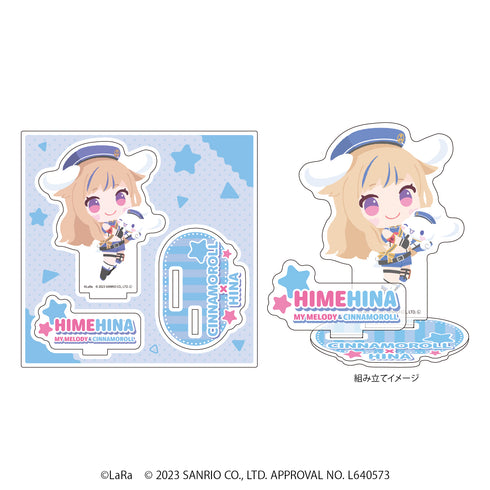 『ヒメヒナ×マイメロディ&シナモロール』アクリルフィギュアプレート 02/ヒナ×シナモロール(ミニキャライラスト)