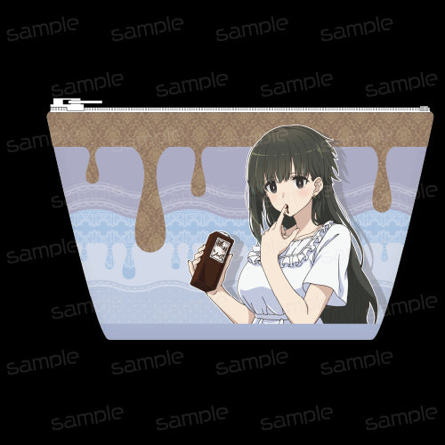 『君は冥土様。』合皮舟形ポーチ【雪 B】