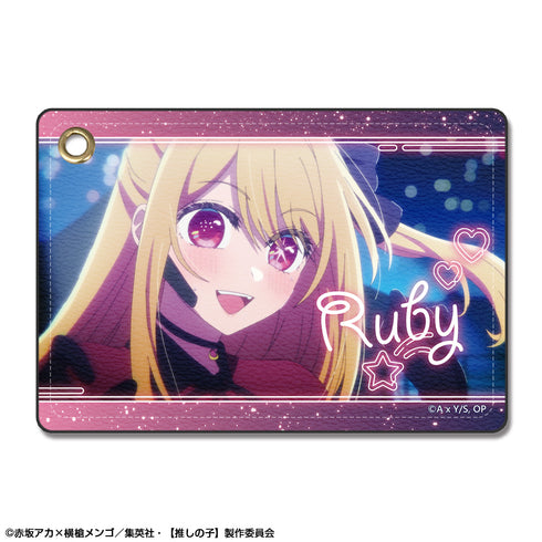 "My Favorite Character" Leather Pass Case Ver. 2 Design 02 (Ruby/A)