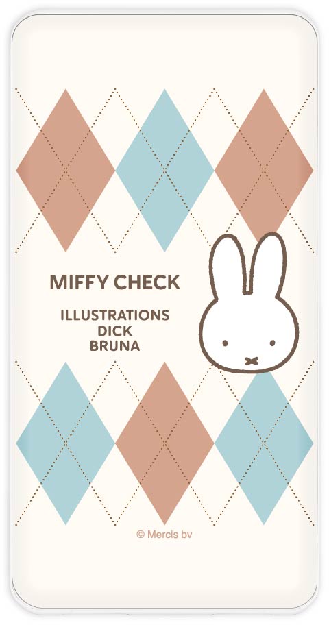 『ミッフィー』MIFFY CHECK USB/USB Type-C 4000mAhリチウムイオンポリマー充電器2.1A