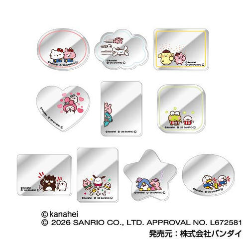 "Sanrio Characters" Collection Mirror Stickers: Kanahei's Small Animals × Sanrio Characters BOX