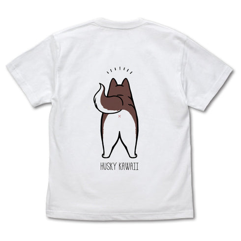 『ハマジ』ハスキー KAWAII Tシャツ / チョコレート&ホワイト【202405再販】