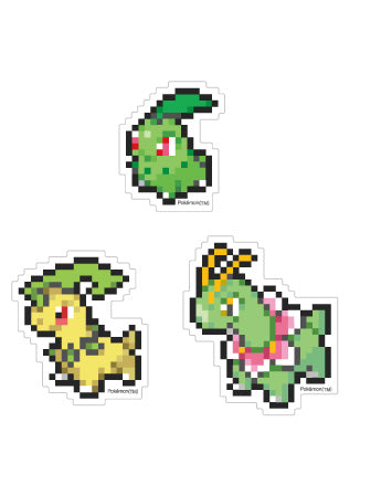 『ポケットモンスター』モバイルステッカー チコリータ&ベイリーフ&メガニウム