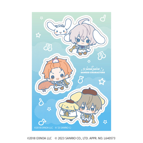 『ウインドボーイズ!×サンリオキャラクターズ』PETANTシール 01/デザインA(ミニキャライラスト)