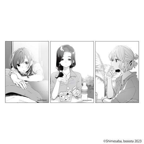 『ひげを剃る。そして女子高生を拾う。』REPLICA GENGA 3枚セット 01/荻原沙優&後藤愛依梨&三島柚葉(公式イラスト)