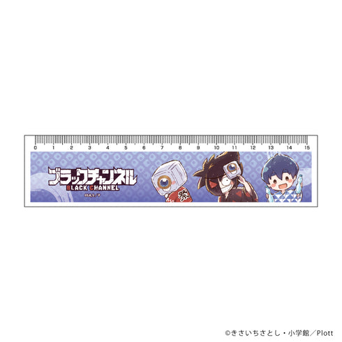 『ブラックチャンネル』定規15㎝ 01/ブラック&カメラちゃん&さとし 夏祭りver.(グラフアートイラスト)