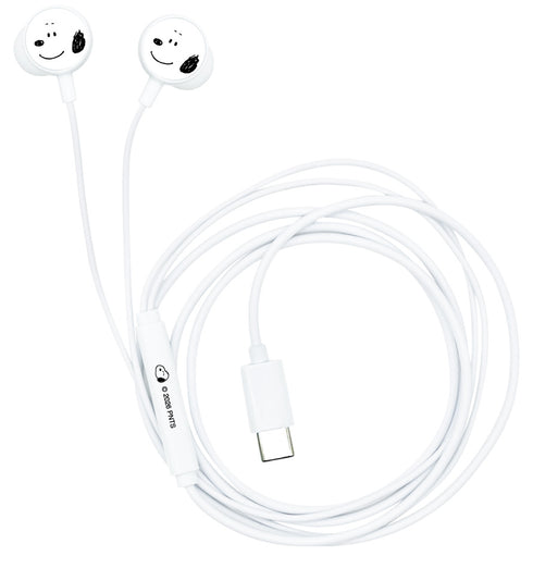 『スヌーピー/ピーナッツ』リモコンマイク付きUSB Type-C ステレオイヤホン スヌーピー