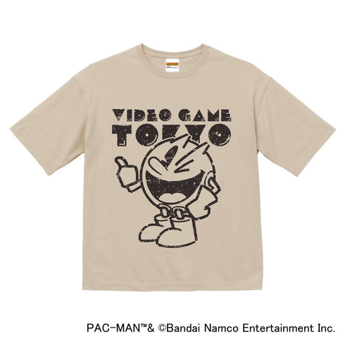 『パックマン』ビッグシルエットTシャツ/サンドベージュ