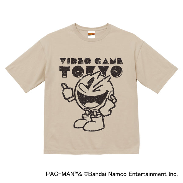 『パックマン』ビッグシルエットTシャツ/サンドベージュ