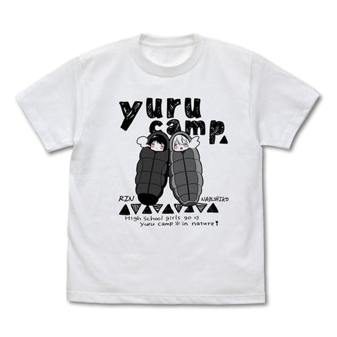『ゆるキャン△ 』リン&なでしこシュラフ Tシャツ / WHITE【202404再販】