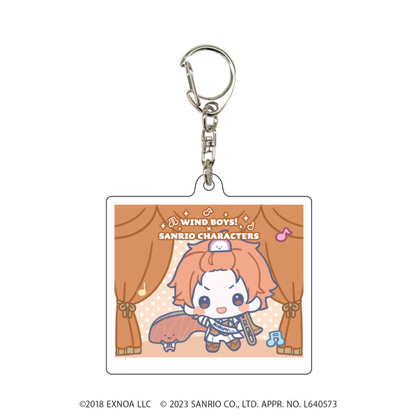 『ウインドボーイズ!×サンリオキャラクターズ』アクリルキーホルダー 03/清嶋桜晴×KIRIMIちゃん.(ミニキャライラスト)