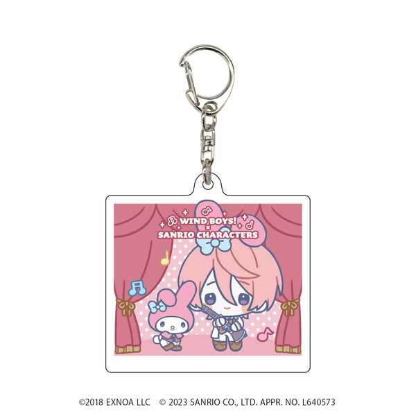 『ウインドボーイズ!×サンリオキャラクターズ』アクリルキーホルダー 06/見戸響×マイメロディ(ミニキャライラスト)