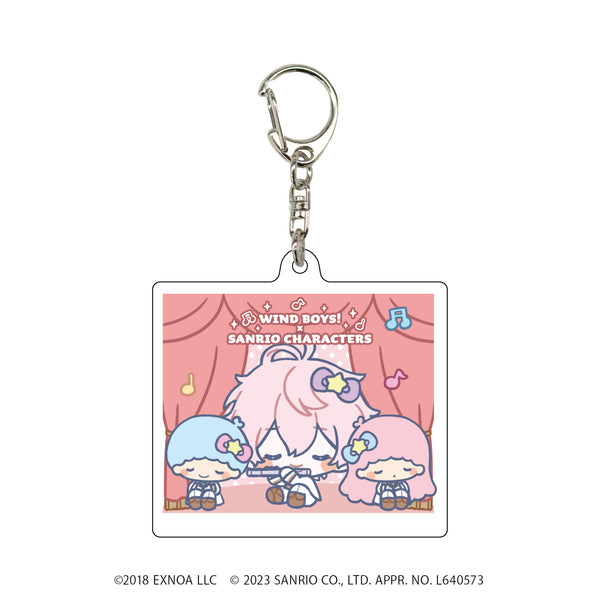 『ウインドボーイズ!×サンリオキャラクターズ』アクリルキーホルダー 07/南里弥彦×リトルツインスターズ(ミニキャライラスト)