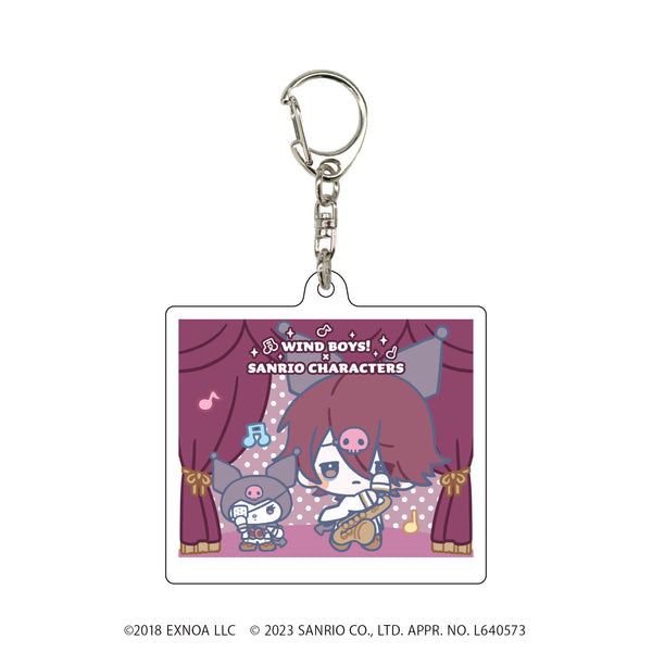 『ウインドボーイズ!×サンリオキャラクターズ』アクリルキーホルダー 08/平いづる×クロミ(ミニキャライラスト)