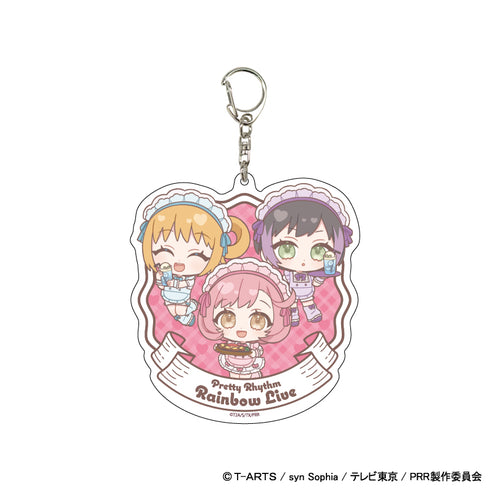「プリティーリズム・レインボーライブ」デカアクリルキーホルダー01/ハッピーレイン ウェイトレスver.(ミニキャライラスト)