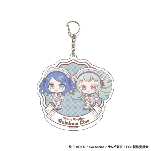 「プリティーリズム・レインボーライブ」デカアクリルキーホルダー03/天羽ジュネ&りんね ウェイトレスver.(ミニキャライラスト)