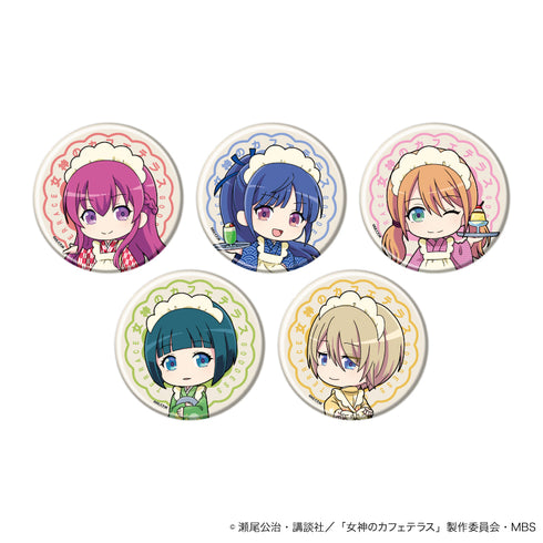 『女神のカフェテラス』缶バッジ 08/レトロ喫茶ver. BOX(全5種)(ミニキャライラスト)