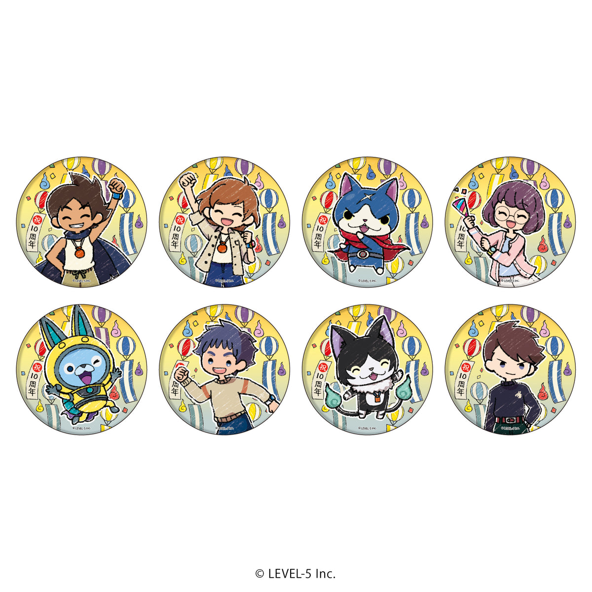 妖怪ウォッチ』缶バッジ 09/10周年ver. BOX② BOX(全8種)(グラフアート