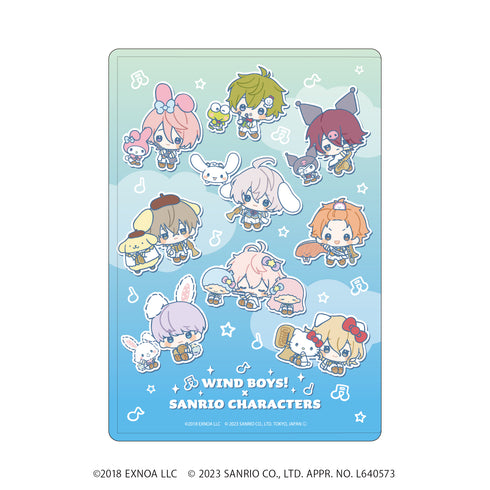 『ウインドボーイズ!×サンリオキャラクターズ』キャラクリアケース 01/集合デザイン(ミニキャライラスト)
