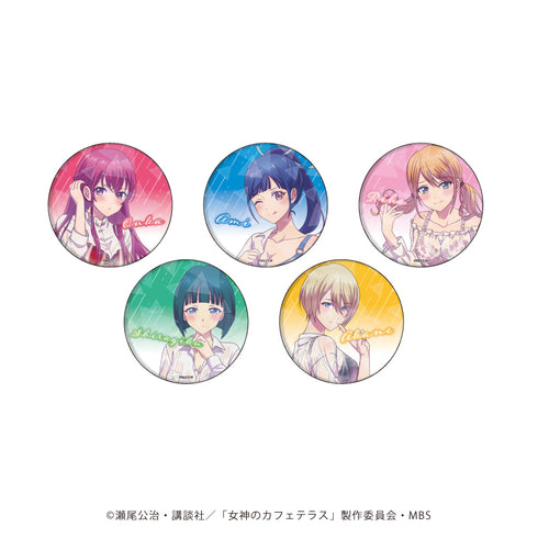 『女神のカフェテラス』ホログラム缶バッジ(65mm) 01/突然の雨ver. (全5種)(描き下ろしイラスト) BOX