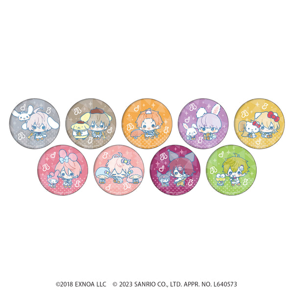 『ウインドボーイズ!×サンリオキャラクターズ』ホログラム缶バッジ(65mm) 01/BOX (全9種)(ミニキャライラスト)