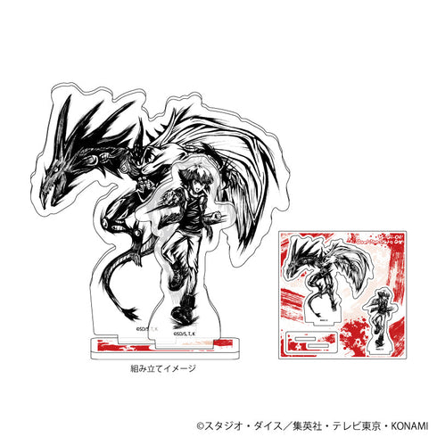 『遊☆戯☆王デュエルモンスターズGX』アクリルスタンドプレート03/遊城十代&E・HERO フレイム・ウィングマン(墨絵イラスト)